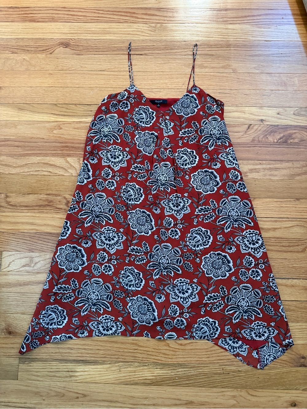 Madewell Floral Handkerchief Hem Slip Dress